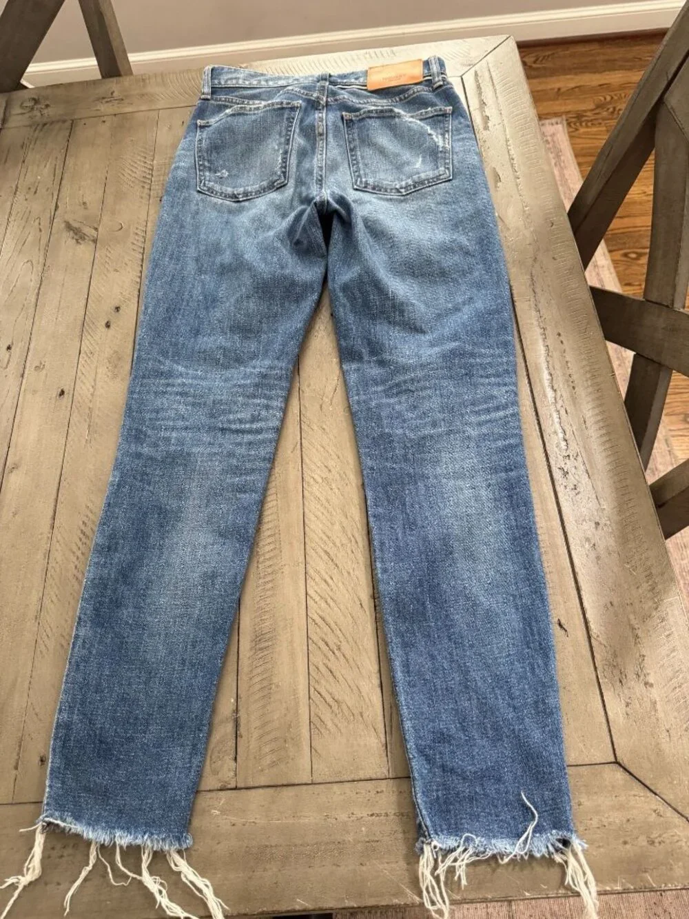 Moussy Vintage Hammond Skinny High Waisted Raw Hem Jeans Blue 26